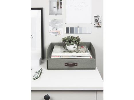 Bigso Box Brevkurv BIGSO Walter A4 m/skuff grå (8541C6449LEA648)