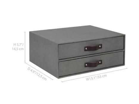 Bigso Box Skuffekabinett BIGSO Birger A4 2 sk. grå (9431C6449LEA648)