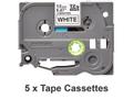 BROTHER Pack de 5 rubans TZe231 12mm Noir sur f (TZE231M5)