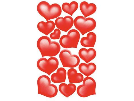 Z-Design Etikett AVERY dekor hjerter glitter (2) (53205*10)