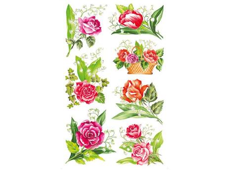 Z-Design Etikett AVERY dekor blomster roser (3) (54115*10)