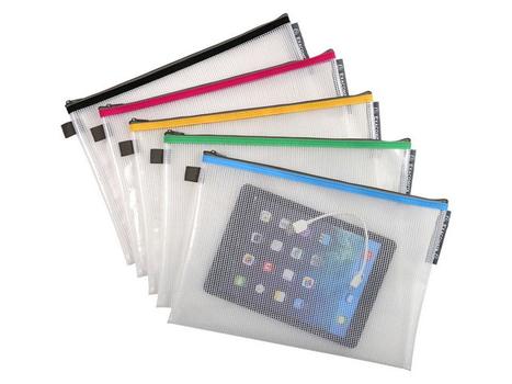 EXACOMPTA Oppbevaringslomme plast glidelås A4 ass (34150E*10)