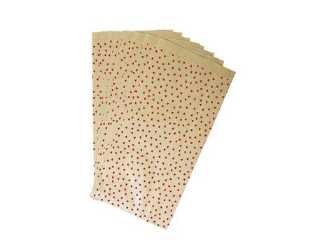 CLAIREFONTAINE Papirpose 11x21x5cm kraft m/hjerter (50) (394106C)