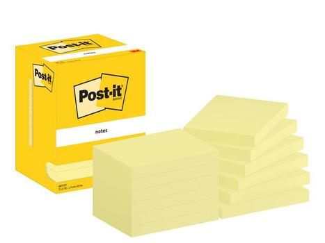 POST-IT notesblok 76x102mm gul 12stk (7100290168)