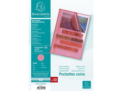 EXACOMPTA Plastomslag EXACOMPTA A4 120my rød (10) (56115E)