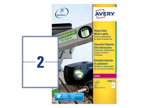 AVERY Etikett AVERY polyester 199, 6x143, 5 (40) (L7068-20)