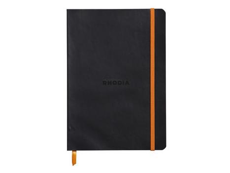 RHODIA Notitieboek A5 Gelinieerd Gelijmd Zijgebonden Soepele kaft Zwart Niet geperforeerd 160 Pagina's 80 Vellen (117402C)