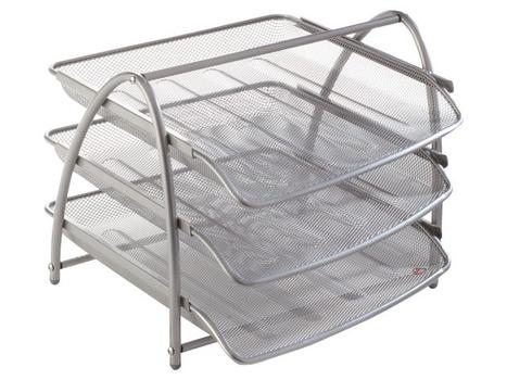 Alba Brevkurv ALBA 3 hyller mesh sølv (MESHTRAY3/M)