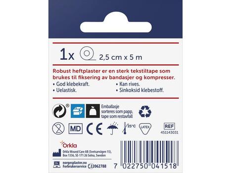 Norgesplaster Heftplaster Robust 2,5cmx5m (451143031)
