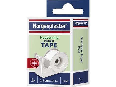 Norgesplaster Tape Scanpor m/disp. 2,5cmx10m hvit (451143002*10)