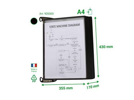 DJOIS Veggstativ DJOIS A4 10 lommer PP sort (920303)