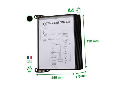 DJOIS Veggstativ DJOIS A4 10 lommer PP sort (920303)