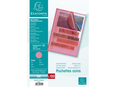EXACOMPTA Plastomslag EXACOMPTA A4 120my rød (100) (58525E)