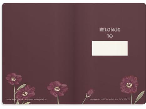 BURDE Notatbok BURDE Deluxe A5 blomst burg. (92761500)