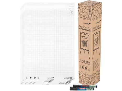 LEGAMASTER SKETCH ECO flipchart paper pad grid 20 sheets 5pcs (7-157615)