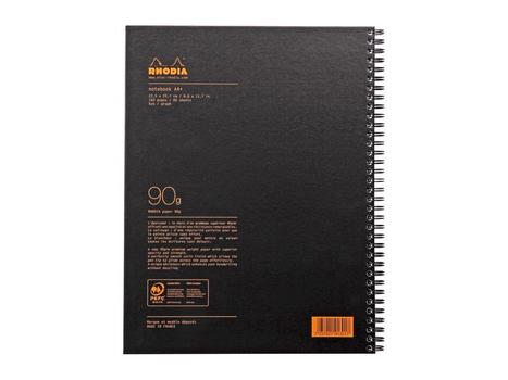 RHODIA Spiralbok RHODIA Active A4+ rutet sort (191301C*5)