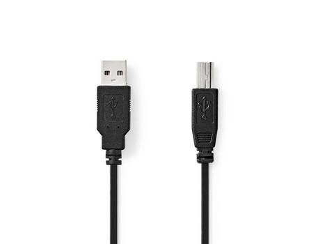 NEDIS Kabel Nedis USB-A til USB-B 2m (CCGB60100BK20)