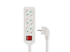 NEDIS Forgrener NEDIS 3-veis m/bryter 5m hvit