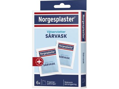 Norgesplaster Sårvask NORGESPLASTER våtservietter (6) (451143017*10)