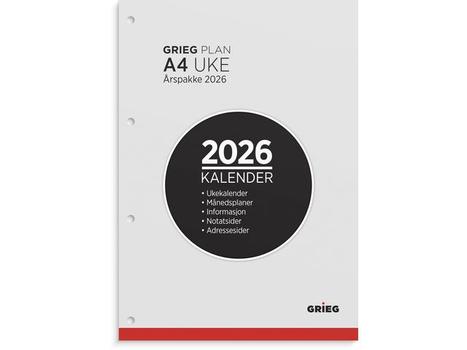 GRIEG Årspakke GRIEG A4 2026 uke (98437026)