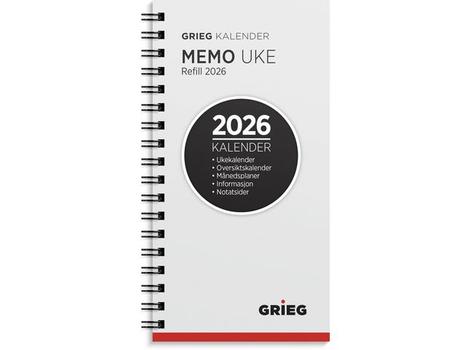 GRIEG Lommekalender GRIEG Memo 2026 refill (98389026)