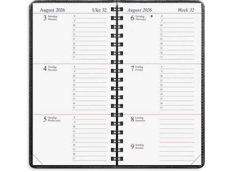 GRIEG Lommekal. GRIEG Memo 2026 i omslag sort (98387226)