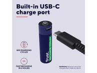 Trust USB-C oppladbare AA-batterier (4) (25631)