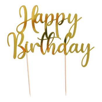 JOKER Kakepynt JOKER Happy Birthday gull (79959)