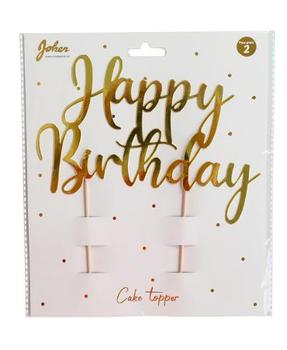 JOKER Kakepynt JOKER Happy Birthday gull (79959)