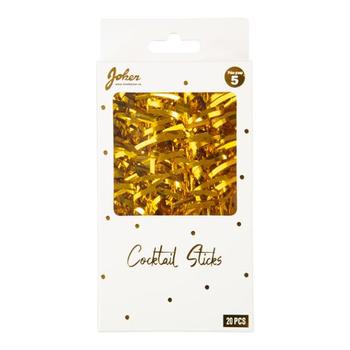 JOKER Dekor JOKER coctailsticks gull (20) (70649)