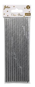 JOKER Sugerør JOKER papir sølv (24) (79092)