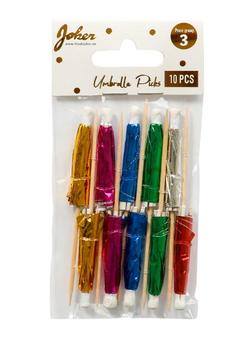 JOKER Partyparaply JOKER farget (10) (64370)