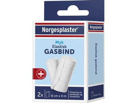 Norgesplaster Gasbind NORGESPLASTER Elastisk 8cmx4m(2) (451143003*10)