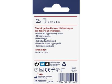 Norgesplaster Gasbind NORGESPLASTER Elastisk 8cmx4m(2) (451143003*10)