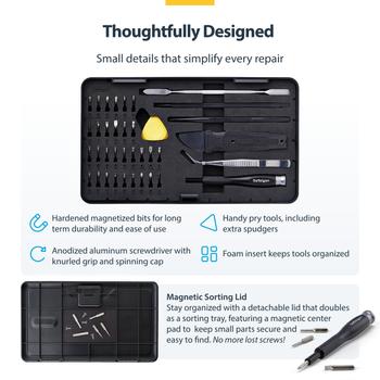 STARTECH 40-PIECE COMPUTER REPAIR SET - 30-BIT PRECISION SCREWDRIVER KIT ACCS (LAPTOP-TOOL-KIT)