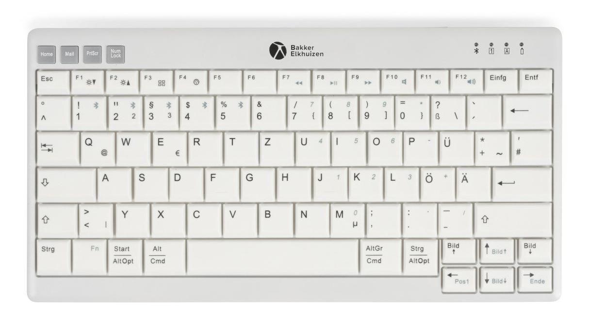BakkerElkhuizen UltraBoard 950 V2 - Tastatur - Engelsk (Storbritannia) - Grå