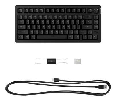 HyperX Alloy Rise 75 trådløst gamingtastatur (sort) 2,4 GHz, bluetooth,  Linear, 75%, nordisk layout, RGB, mekanisk, hot-swap (91Y91AA#UUW)