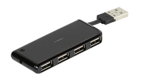VIVANCO USB 2.0 hub 4-port passive compact with integrated cable (36660)