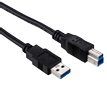 Elivi USB 3.0 A til B kabel 1 meter Svart (Stor B kontakt)