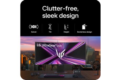 LG 45" UltraGear OLED GX9 21:9 5K2K (5120x2160),  Curved 800R, 0.03ms, 165Hz, DisplayPort 2.1 (45GX950A-B)