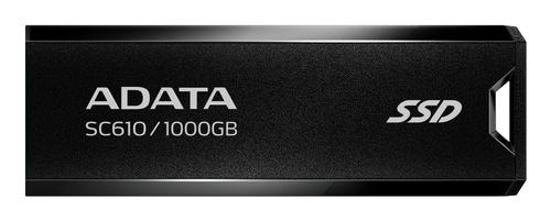 A-DATA SC610 1TB Pocket Size External SSD, Retractable Design, (SC610-1000G-CBK/RD)