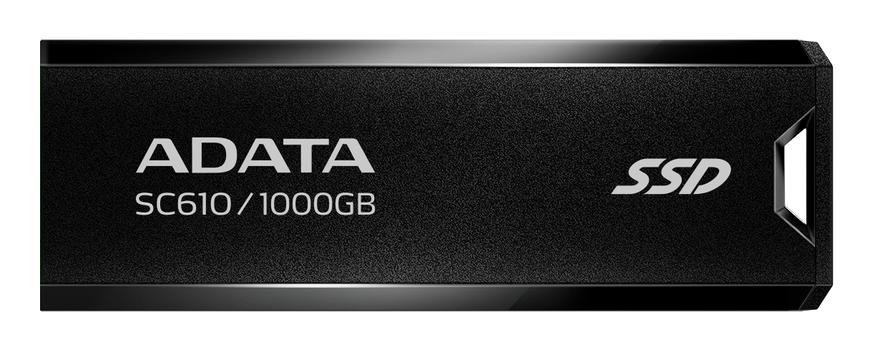 A-DATA SC610 1TB Pocket Size External SSD, Retractable Design, (SC610-1000G-CBK/RD)