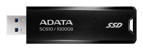 A-DATA SC610 1TB Pocket Size External SSD, Retractable Design, (SC610-1000G-CBK/RD)