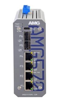AMG Ind 6 Port Managed Switch, 2x  (AMG570-2GBT-2GAT-2S-P240)