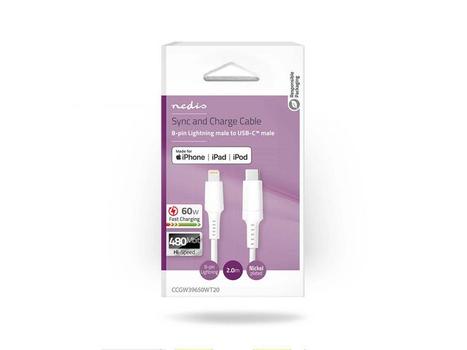NEDIS Kabel NEDIS USB-C til lightning 2m (CCGW39650WT20)