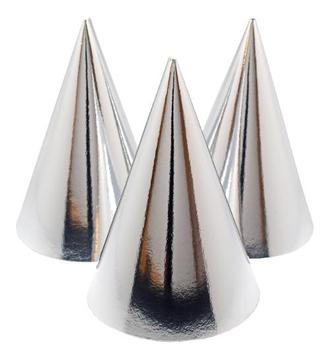 JOKER Partyhatt JOKER papp sølv (6) (81301-FSILVER)