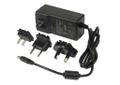 ALLNET Ersatznetzteil 12V/5A EU Type schwarz mit Adapter EU,US,UK