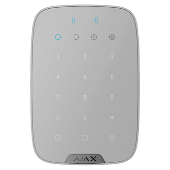 AJAX Betjeningspanel,  Superior Keypad Plus touch panel med DESFire kortlæser &amp; kode/ overfaldskode,  trådløs 2-vejs 868 MHz. Mat hvid (133210.83.WH1)
