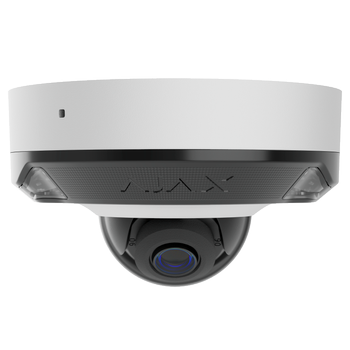 AJAX Dome Mini i hvid, 8MP 2.8mm optik, IR/lys op til 15m, med PoE/12V DC og SD slot op til 256GB, WDR, IP65 (126273.214.WH1)