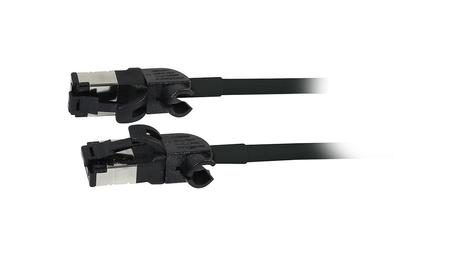 SYNERGY Patchkabel RJ45, CAT6A 500Mhz,  3m, schwarz, S/FTP, slimline rund d=4,5mm, TPE/ LSZH(Superflex),  AWG28, mit CAT7 Rohk., drehbarer Stecker, Synergy21 (S218116)